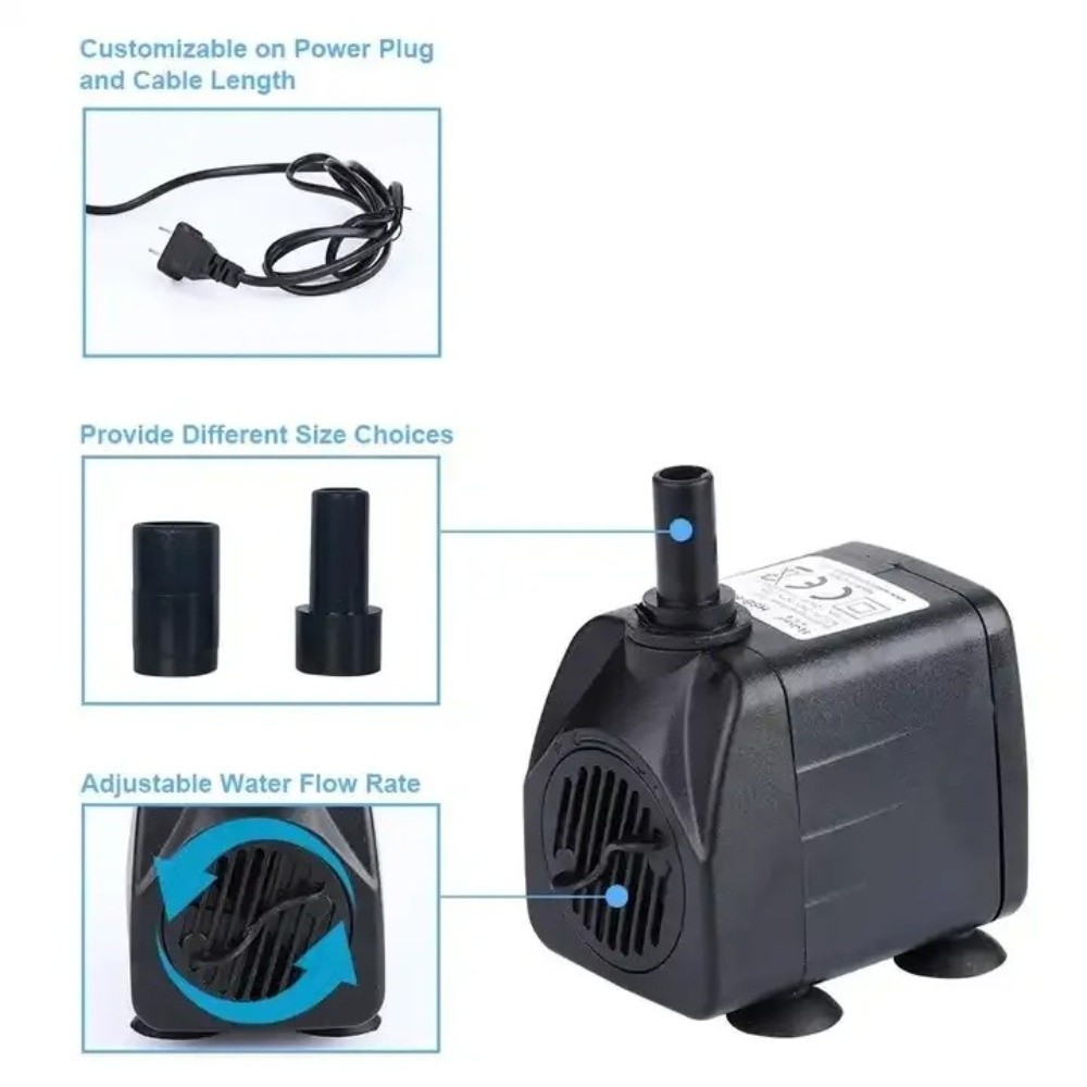 Water Pump Submersible Mini - Black Submersible Water Pump Submersible Ultra-Quiet